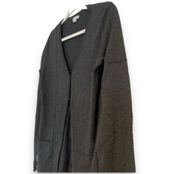 Toad Co Gray Gypsy Knit Wool Cardigan Sweater Womens Sz Small Neutral Loose Fit - Picture 7 of 15